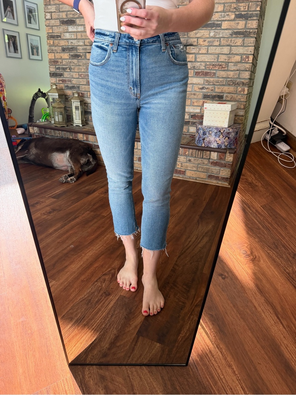 Abercrombie & Fitch Skinny High-Rise Cropped Light Blue Women’s Jeans